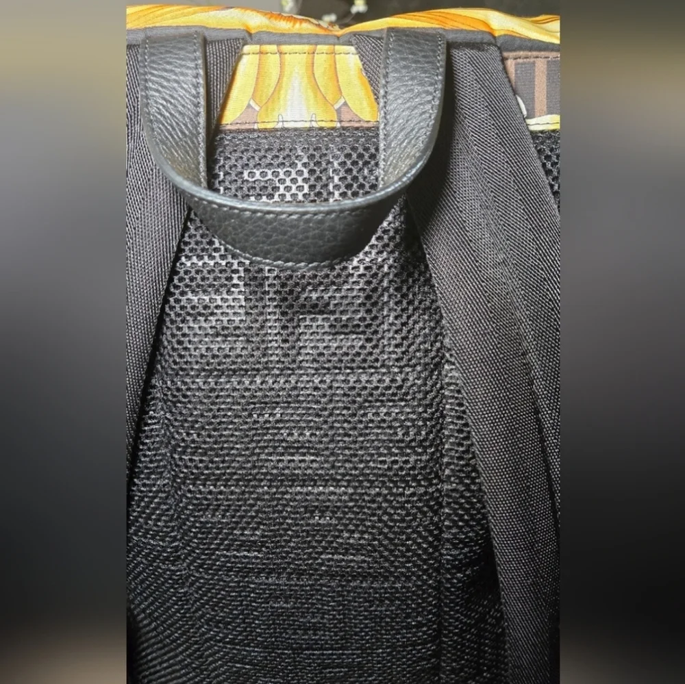 FENDACE Fendi/Vesace Collab Black and Gold Men's / Women's / Unisex Backpack